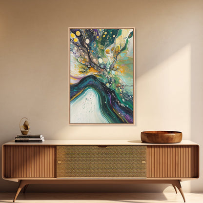Abstract Swirling Colors Canvas Print Modern Fluid Art, Boho Home Decor, Living Room Accent, Unique Gift, Office Wall Art