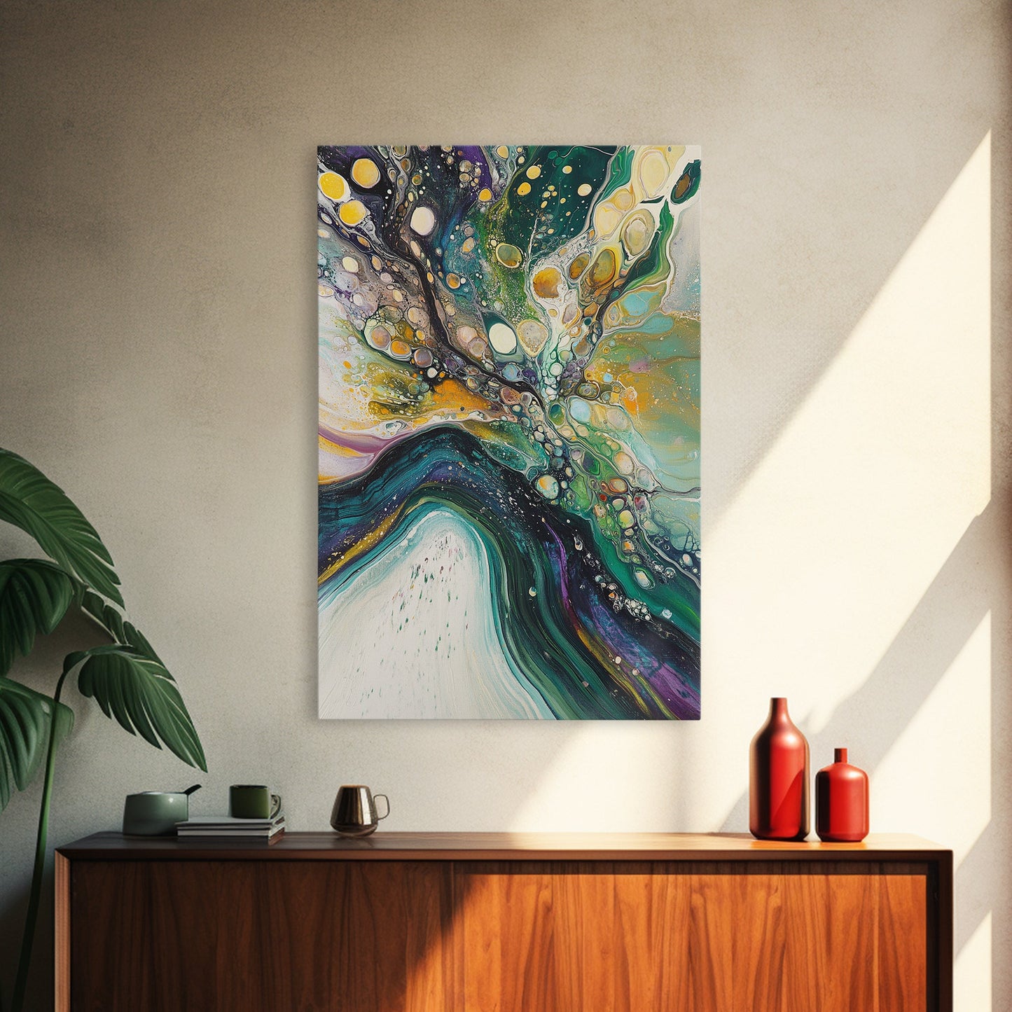 Abstract Swirling Colors Canvas Print Modern Fluid Art, Boho Home Decor, Living Room Accent, Unique Gift, Office Wall Art