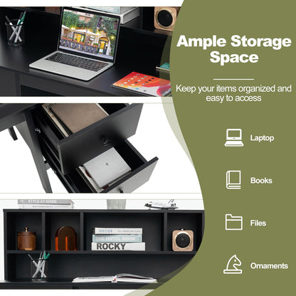 48 Inch Computer Desk with Drawers Power Outlets