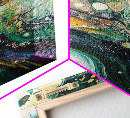 Abstract Swirling Colors Canvas Print Modern Fluid Art, Boho Home Decor, Living Room Accent, Unique Gift, Office Wall Art