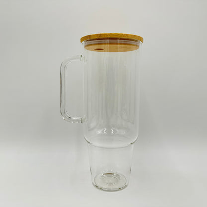 12 Pack 32oz or 40oz Blank Sublimation Clear or Frost Glass Tumbler with Handle
