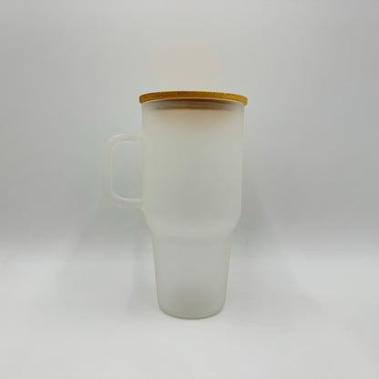 12 Pack 32oz or 40oz Blank Sublimation Clear or Frost Glass Tumbler with Handle