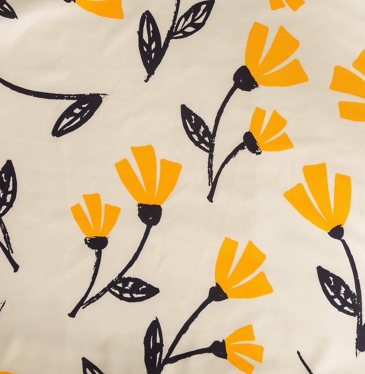 DaDa Bedding Yellow Fleur Floral Duvet Cover Set