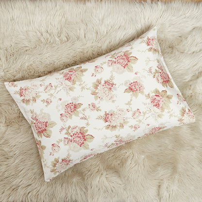 DaDa Bedding Hint of Mint Floral Cotton Flat Sheet Set