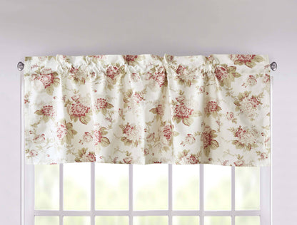 DaDa Bedding Dainty Floral Garden Pastel Roses Cottage Window Curtain Valance - 18" x 52" (3036)