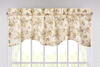 DaDa Bedding Vintage Dainty Yellow Floral Cottage Window Curtain Valance - 18" x 52" (JHW-866)