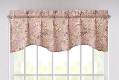 DaDa Bedding Bohemian Purple Burgundy Floral Paisley Window Curtain Valance - 18" x 52" (JHW-868)