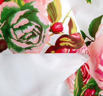 DaDa Bedding Pink Romantic Roses Floral Duvet Cover Set