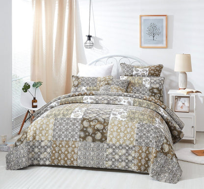 DaDalogy Paisley Dreams Floral Bed in a Bag Set - Olive Brown