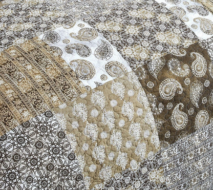 DaDalogy Paisley Dreams Floral Bed in a Bag Set - Olive Brown