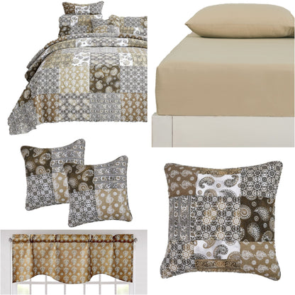 DaDalogy Paisley Dreams Floral Bed in a Bag Set - Olive Brown