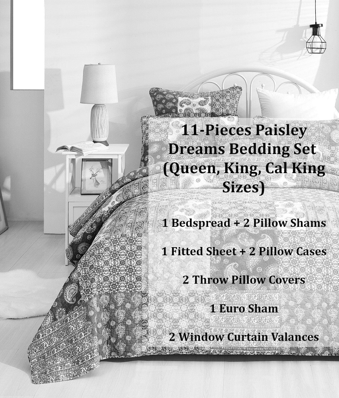 DaDalogy Paisley Dreams Floral Bed in a Bag Set - Olive Brown