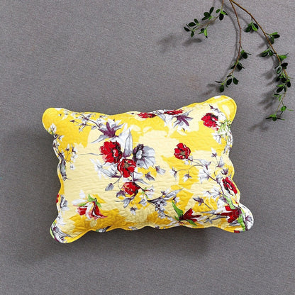 DaDa Bedding Sunshine Yellow Hummingbird Floral Quilt Set