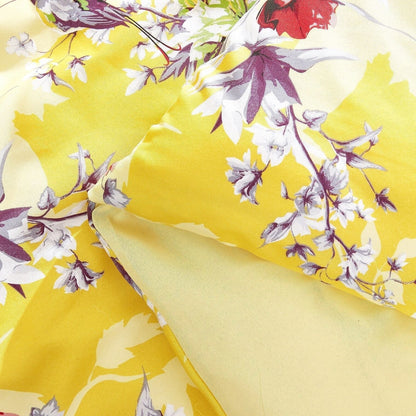 DaDa Bedding Sunshine Yellow Hummingbird Floral Duvet Cover Set