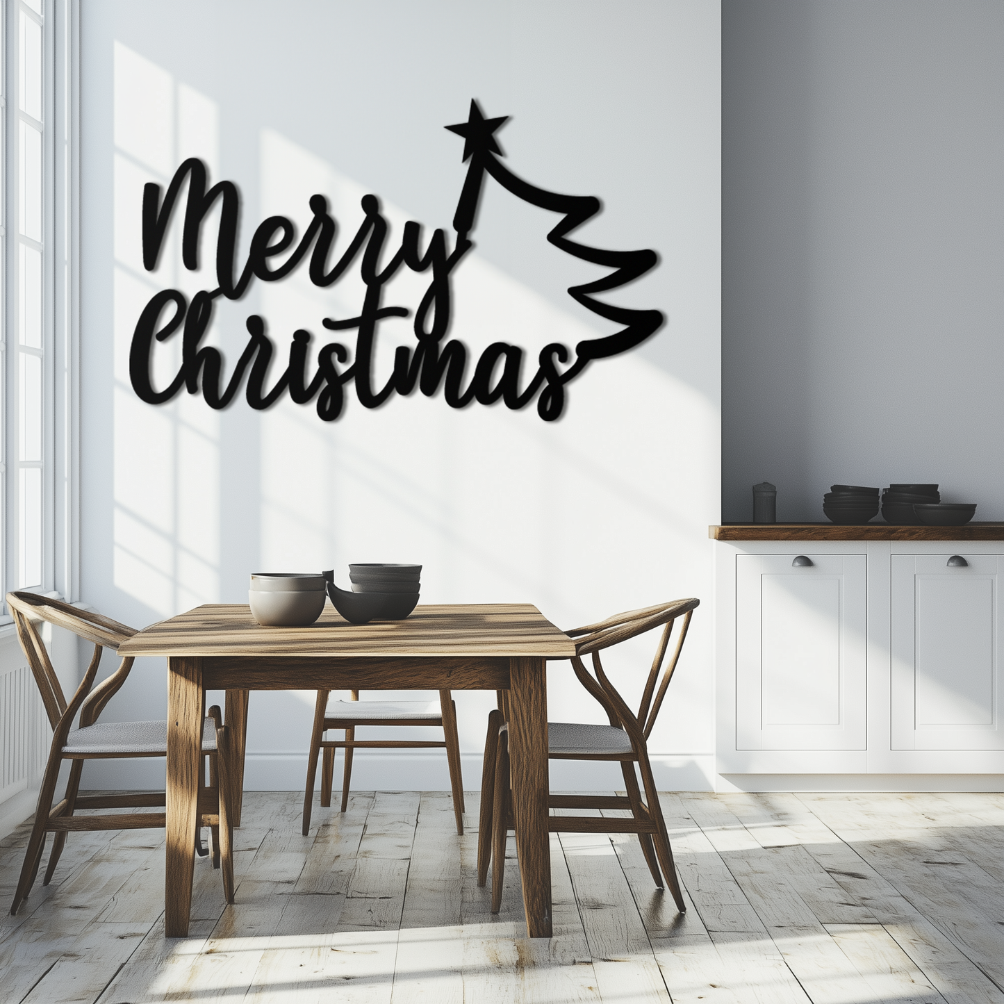 Handcrafted Steel Christmas Tree Wall Art - Holiday Season Accent Home Decor