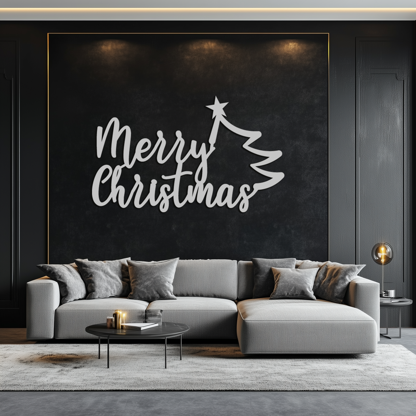 Handcrafted Steel Christmas Tree Wall Art - Holiday Season Accent Home Decor
