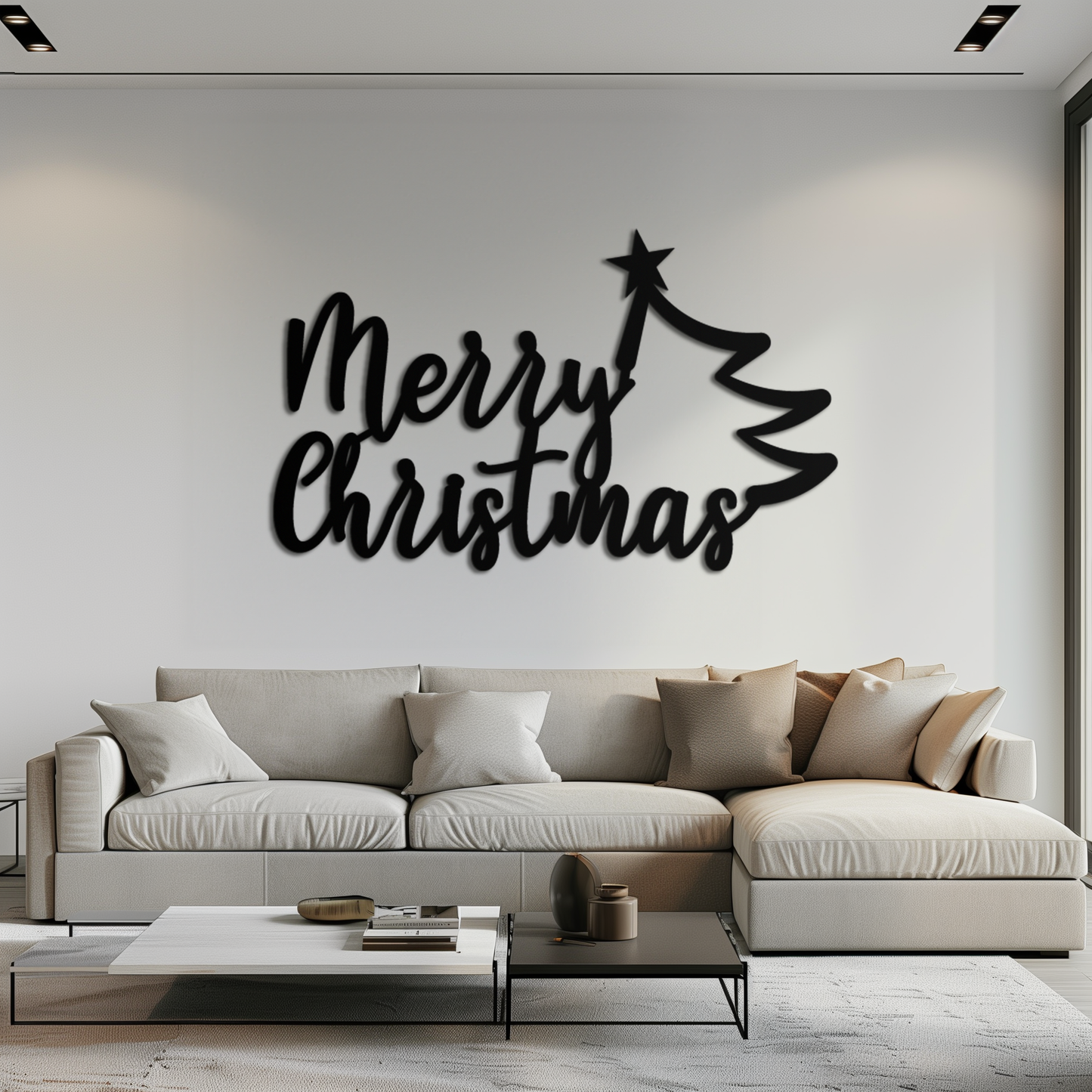 Handcrafted Steel Christmas Tree Wall Art - Holiday Season Accent Home Decor