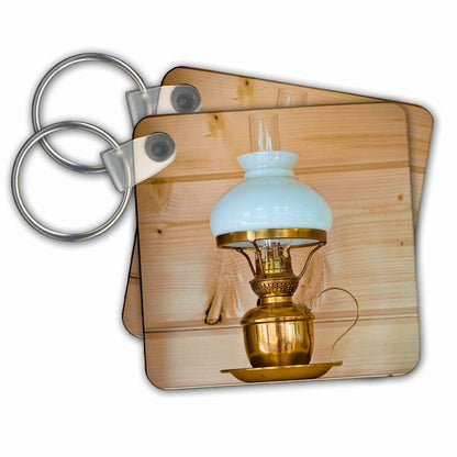 Key Chains Elegant Vintage Oil lamp with a Milk White Glass Shade (kc-307644-1)