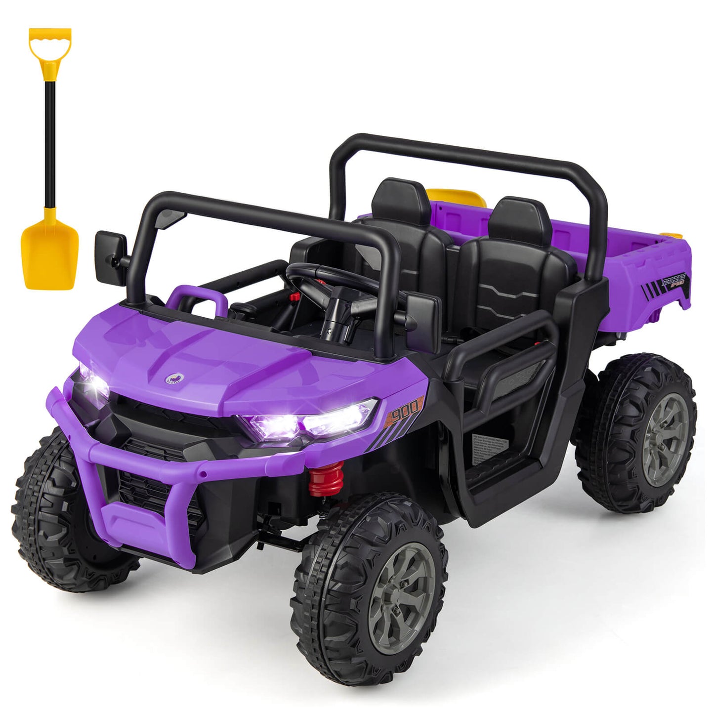 12V 2-Seater Kids Ride On Dump Truck with Dump Bed and Shovel