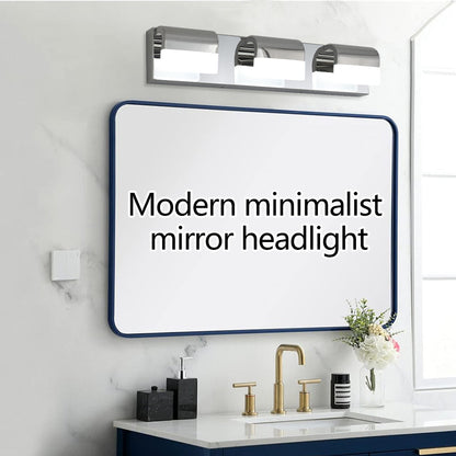 LED Bathroom Vanity Light | 3/4/5/6-Light Chrome Stainless Steel Wall Sconce with Acrylic Shade — Over Mirror, Moisture-Proof