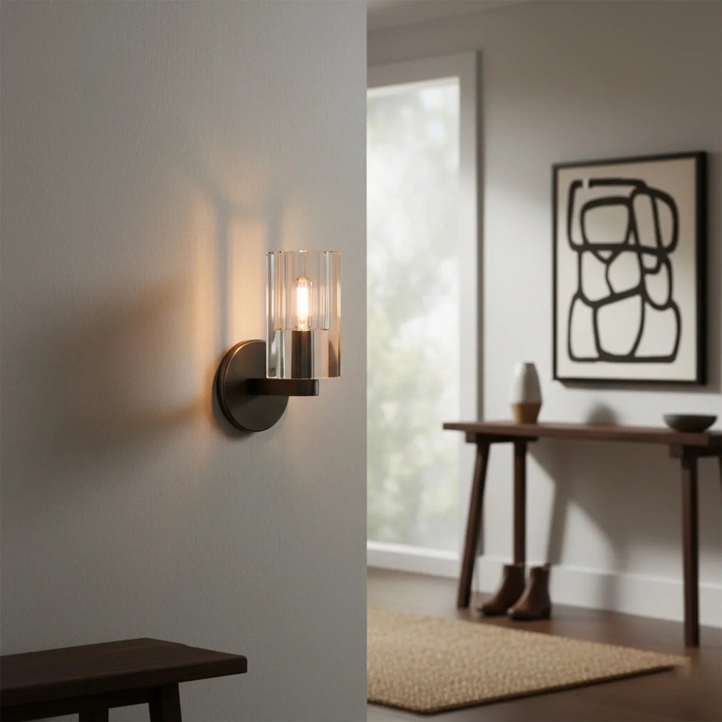 Modern Fluted Crystal Wall Sconce