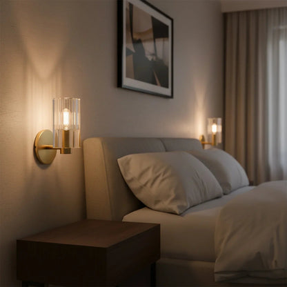 Modern Fluted Crystal Wall Sconce