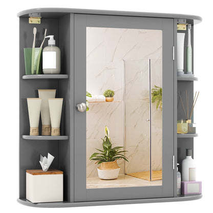 Wall-Mounted Bathroom Mirror Cabinet with Storage Shelves