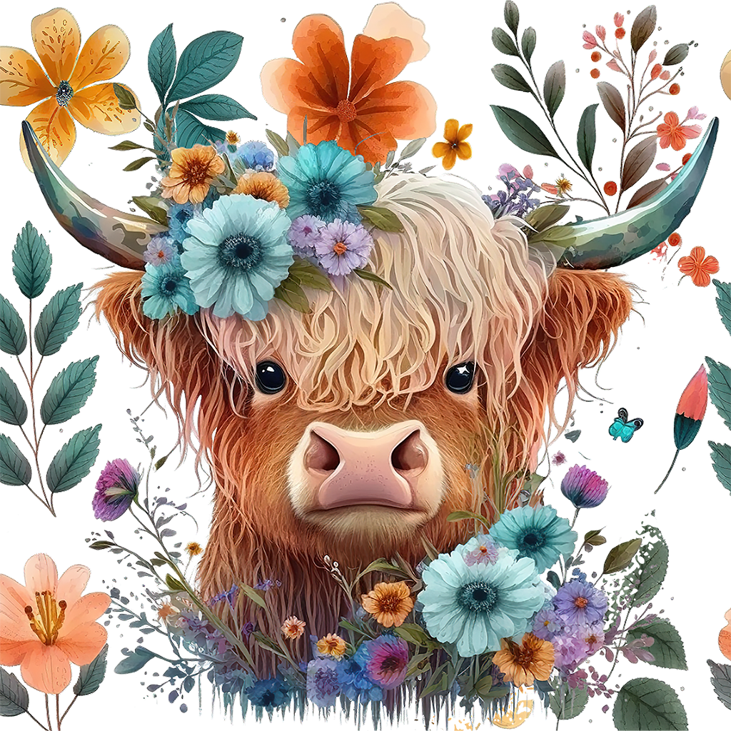 Highland Cow Glass Cups