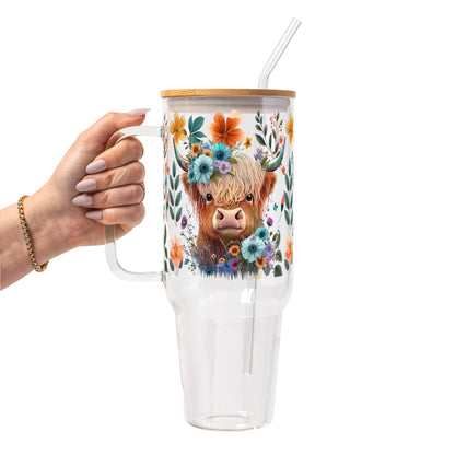 Highland Cow Glass Cups
