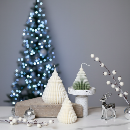 Origami Christmas Tree Candles for Festive Holiday Decor