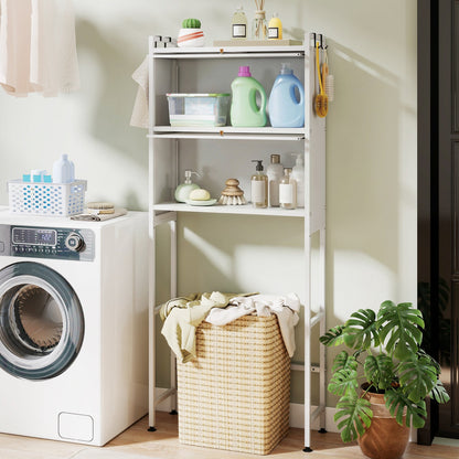Over-the-toilet Cabinet Bathroom Organizer with 2 Flip-up Cabinets
