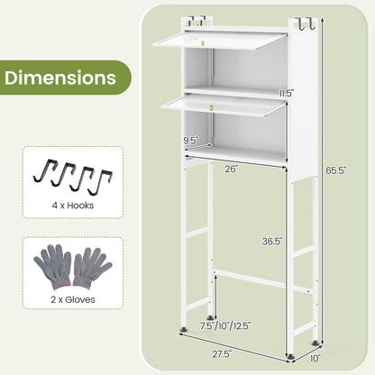 Over-the-toilet Cabinet Bathroom Organizer with 2 Flip-up Cabinets