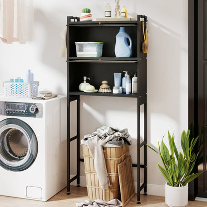 Over-the-toilet Cabinet Bathroom Organizer with 2 Flip-up Cabinets