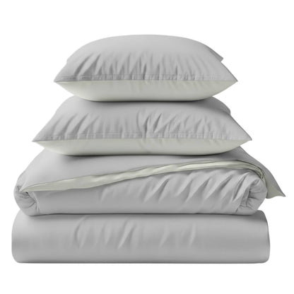 Two-Tone Bamboo Viscose Duvet Cover + 2 Shams Set
