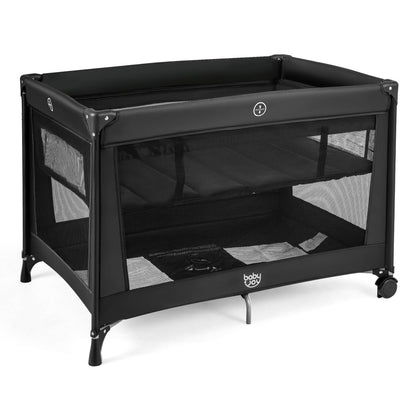 Portable Baby Playard Folding Travel Crib for Infants with Soft Mattress