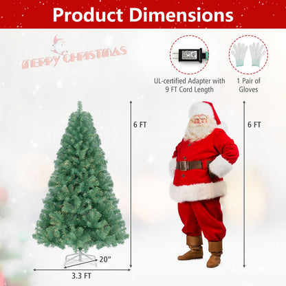 Pre-Lit Tinsel Christmas Tree Artificial Xmas Tree Home Office Party Seasonal Holiday Decoration
