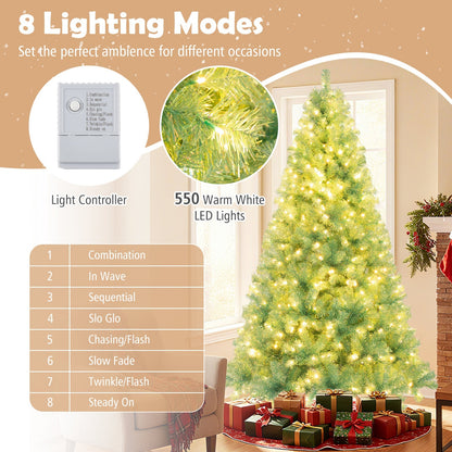 Pre-Lit Tinsel Christmas Tree Artificial Xmas Tree Home Office Party Seasonal Holiday Decoration
