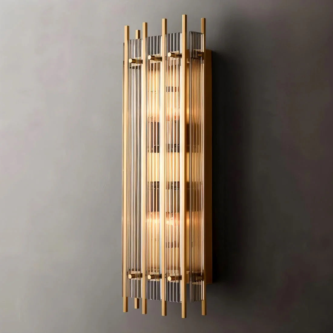 Rectangular Glass Panel Wall Sconce