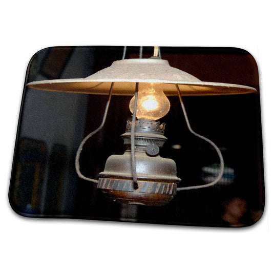 Dish Drying Mat - Vietnam. Kerosene lamp converted to electricity, Quan Congs Temple. Lamps