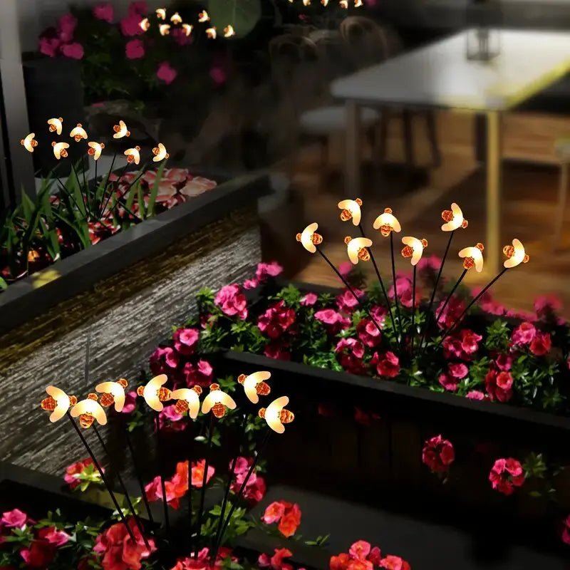 Solar 6/8-Head Bee LED Garden Light Outdoor Waterproof Decorative Lights,Landscape Lighting For Garden,Yard,Lawn,Pathway,Terrace