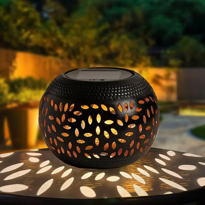 Solar Garden Lantern Outdoor Metal Solar Table Light Desktop Decorative Waterproof Solar Powered LED Light for Desktop Yard Path