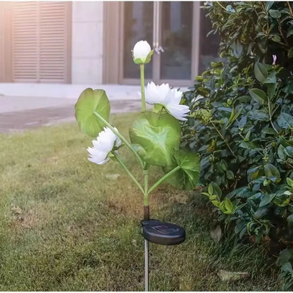1PC Solar LED 3-Head Lotus Garden Light,Outdoor Waterproof Lawn Lamp,Landscape lighting For Garden,Yard,Lawn,Terrace,Park,Square