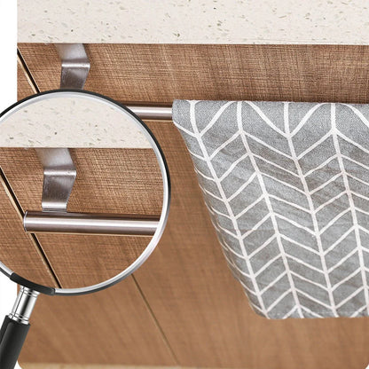 1/2Pcs Towel Rack Over Door Towel Bar Hanging Holder Stainless Steel Bathroom Kitchen Cabinet White Black Towel Rag Shelf Hanger