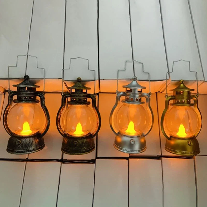 Vintage Halloween LED Oil Lamp | Battery-Powered Retro Lantern