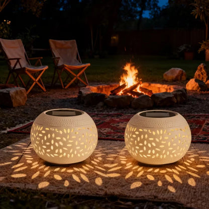 Solar Garden Lantern Outdoor Metal Solar Table Light Desktop Decorative Waterproof Solar Powered LED Light for Desktop Yard Path