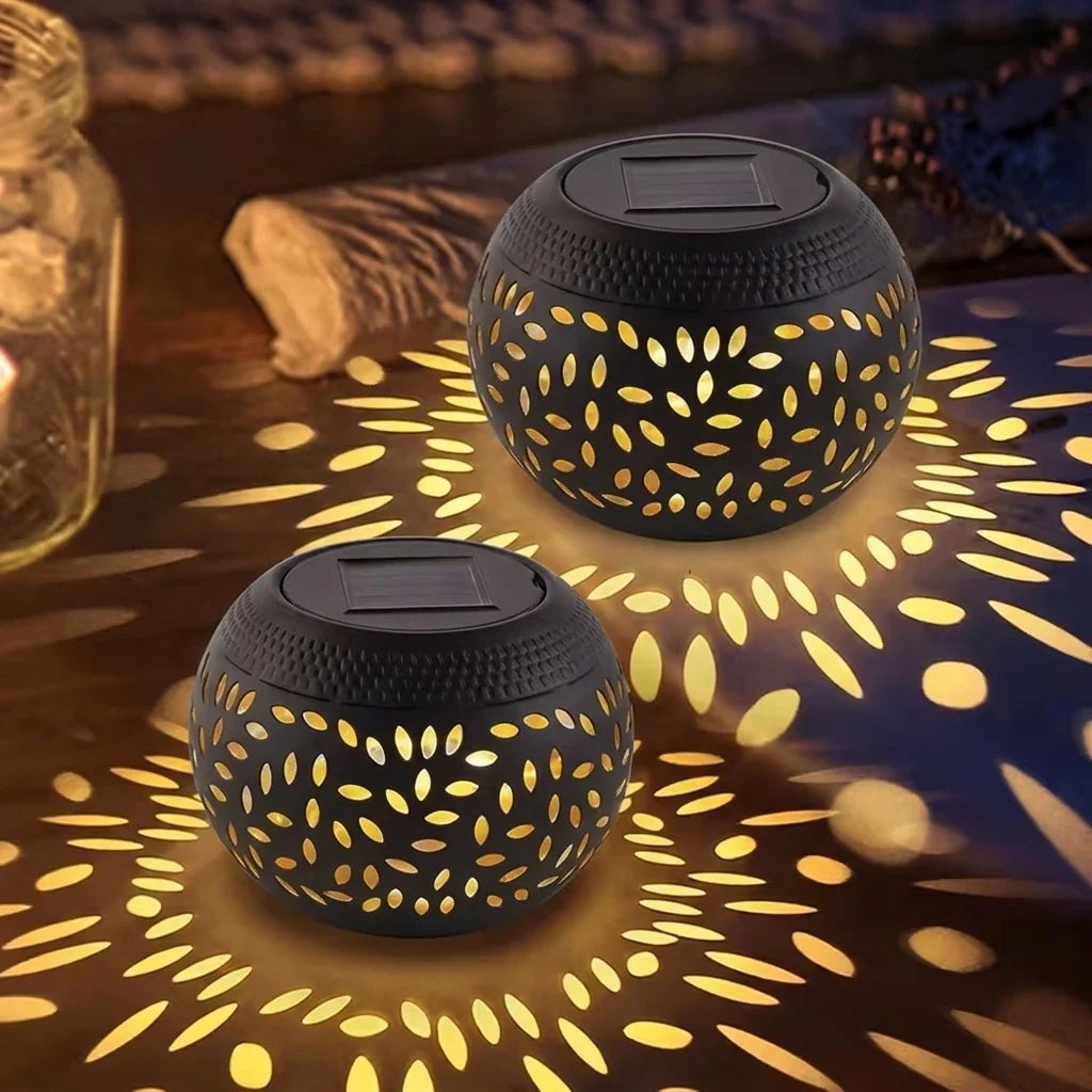 Solar Garden Lantern Outdoor Metal Solar Table Light Desktop Decorative Waterproof Solar Powered LED Light for Desktop Yard Path