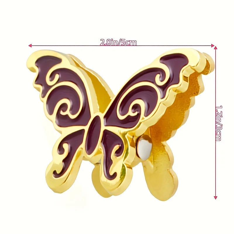 4PCS Metal Butterfly Binder Clips Bill Binder Clip Foldback Notes Letter File Paper Clip Binding Securing Clip Office Stationery