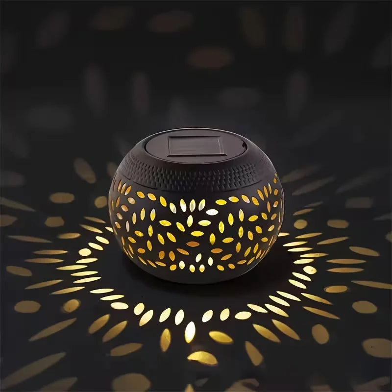 Solar Garden Lantern Outdoor Metal Solar Table Light Desktop Decorative Waterproof Solar Powered LED Light for Desktop Yard Path