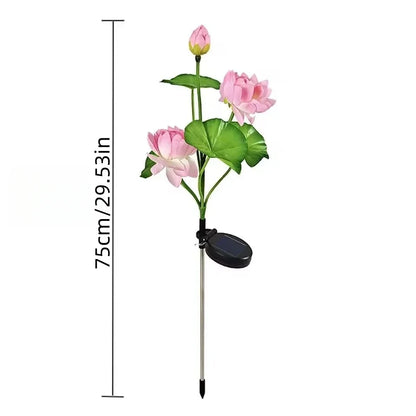 1PC Solar LED 3-Head Lotus Garden Light,Outdoor Waterproof Lawn Lamp,Landscape lighting For Garden,Yard,Lawn,Terrace,Park,Square