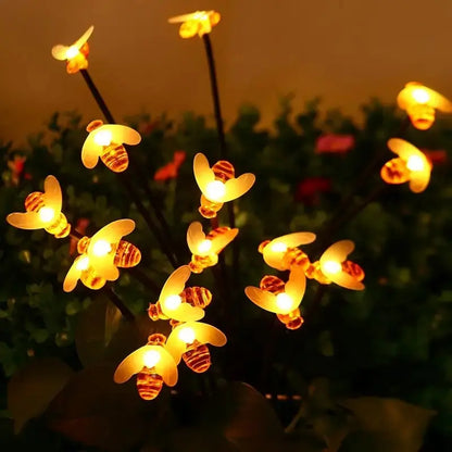 Solar 6/8-Head Bee LED Garden Light Outdoor Waterproof Decorative Lights,Landscape Lighting For Garden,Yard,Lawn,Pathway,Terrace